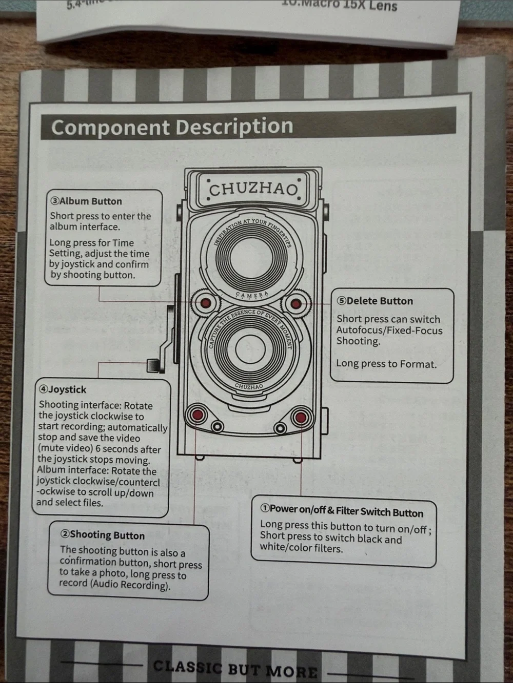 CHUZHAO Twin-Lens Retro Camera with Black Mobile Lens Accessory Kit